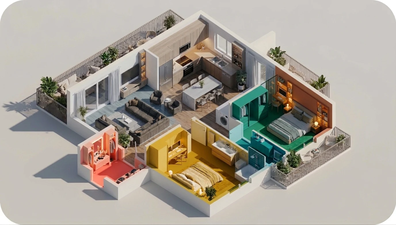 3 habitaciones